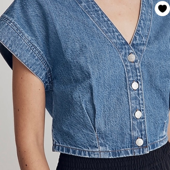 MADEWELL Denim crop top - Picture 3 of 8